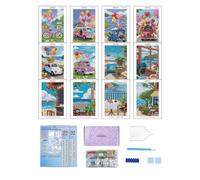 forever young Sea Echo & Dream Journey Small Diamond Art Kits, 5x7In Canvas | 12 PCS DIY square diamond painting kits for beginners and adults, perfect for collecting, display ＆ relaxing stress relief