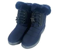 Forever Young Snow Boots Ladies Outdoor Anti-Slip Warm Faux Fur Ankle Boots Girls Navy (Navy, UK Footwear Size System, Adult, Women, 41 EU