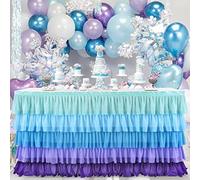 Forever Young Table Cloth Mermaid Purple Ruffle Table Skirt Party Decoration - L428cm X H78cm
