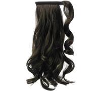 Forever Young UK 24" Clip in Ponytail Hair Extension Piece Wrap On Hair Wavy Style Chocolate Dark Brown 4#