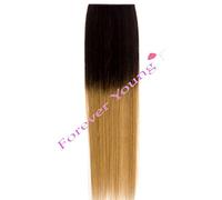 Forever Young UK Dip Dye Ombre 100% Human Hair Clip in Extensions Dark Brown to Golden Blonde 3/27# (20")