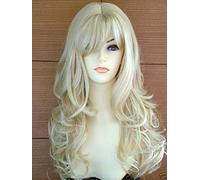 Forever Young UK Ladies Blonde Wig Long Wavy Light Strawberry & White Blonde Mix Fashion Wig