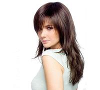 Forever Young UK Ladies Fashion Wig Long Tapered Cut Dark Brown & Medium Auburn Mix with Bangs