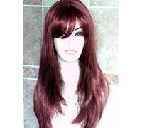 Forever Young UK Ladies Long Wig Layered Extra Long Dark Auburn Mix Fashion Wig
