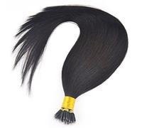 Forever Young UK Nano Ring Tip Remy Human Hair Extensions Pack of 50 Natural Black 1B# (22" Long) 50 FREE RINGS INCLUDED!