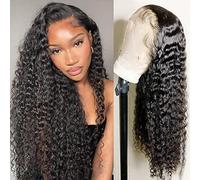 Foreverlove Brazilian Virgin Wig Deep Wave 13x4 Transparent Lace Front Human Hair Wig with Natural Hairline 200% Density H