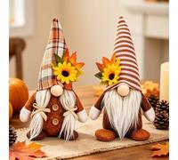Foreverup 2 Pcs Sunflower Faceless Doll, Autumn Gonk Gnomes Plush, Thanksgiving Decor Gnome Plush, Sunflower Maple Leaf Elf Dwarf Decor for Farmhouse Holiday Home Kitchen Party