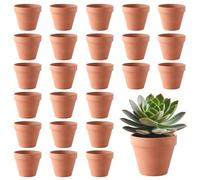 Foreverup 24Pcs Terracotta Plant Pots, 4 x 4.8CM Small Terracotta Plant Pots with Drainage Holes, Small Plant Pot for Nursery Seedlings Succulent Plant Pot Cactus Plants Flowers, DIY Painted Art