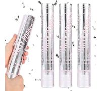 Foreverup 4PCS Confetti Cannon, Party Poppers Multi-Coloured Confetti, Silver Foil Confetti Cannon Poppers for Baby Showers Celebrate Wedding Birthday Graduation Anniversary Various festivals