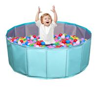 Foreverup Ball Pit, Foldable Baby Ball Pit, Kids Play Ball Pool, Portable Waterproof Ocean Ball Pool with Safe Soft Playpen Foam for Baby Toddler Boys Girls (100cm, Blue)
