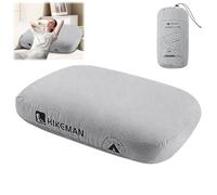 Foreverup Camping Memory Foam Pillow, Lightweight Memory Foam Travel Pillow with Removable Case, Ergonomic Compressible Pillow with Storage Bag for Neck & Lumbar Support, Car, Beach, Office(Gray)