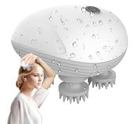 Foreverup Electric Scalp Massager, Waterproof Head Massager, Portable Head Scratcher with Silicone Heads and 3 Modes for Hair Growth Gifts for Women and Men Body Relaxation Gifts (White)