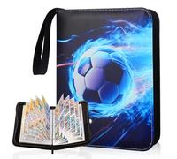 Foreverup Football Card Holder, 400 Pockets Football Card Binder, Cards Collection Binder with Zipper and Handle Strap, Football Trading Cards Binder Album with Removable Sleeves for Boys Gift
