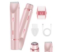 Foreverup Glow Aura Womens Shaver, 2 in 1 Bikini Trimmer Women, Glow Aura Bikini Shaver for Women Leg Arm Face & Body Hair Trimmer, Wet & Dry (Pink)