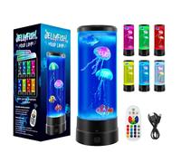 Foreverup Jellyfish Lamp Lava Lamp, Aquarium Lamp Night Mood Light with 17 Colour Changing Lamp, Realistic Jellyfish Aquarium Sensory Lights, USB Table Lamps for Living Room Bedroom Office Decor