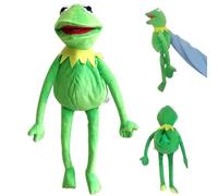 Foreverup Kermit Frog Puppet, 60cm Frog Hand Puppets with Working Mouth, Soft Hand Frog Stuffed Plush Toy, Soft Frogs Puppets Doll Gift for Children Kids Adults Birthday Christmas