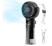Foreverup Mini Handheld Fan, Portable Misting Fan with Water Mist Spray - Ultra Quite, Lightweight USB Rechargeable Fan with 4 Speeds, Up to 10H, Outdoor Travel Essentials, HandFan for Travel Camping