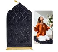 Foreverup Muslim Prayer Rug, Soft Flannel Islamic Prayer Mat, Turkish Praying Carpet, Ottoman Blankets Ramadan, Janamaz Sajada Carpet, Soft Luxury Great for Men Women for Eid Travel Ramadan