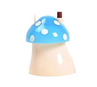 FOReverweihuajz Portable Household Mushroom Automatic Toothpick Holder Hotel Toothpick Storage Box Cute Cartoon Shape Push Type Blue