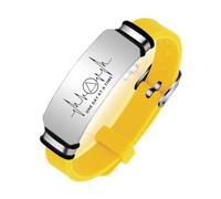 ForeverWill Adjustable Sobriety Silicone Strap Bracelet Recovery Jewellery, AA Symbol Heartbeat Wristband One Day at A Time Inspirational Engraved Bangle, Yellow