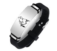 ForeverWill Adjustable Viking Fenrir Wolf Silicone Bracelet,Inspirational Wolf Faith Wolves Spirit I Am A Wolf Wristband Wolf Fans Jewellery Gifts for Men Women Adults Kids, Black