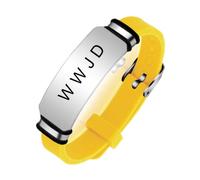 ForeverWill Adjustable WWJD Silicone Bracelet for Adults Kids, What Would Jesus Do Inspirational Christ Jesus Spirit Faith Wristband Christian Jewellery for Women Men Children, Yellow