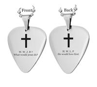 ForeverWill Cross WWJD HWLF Necklace Pendant Stainless Steel Christian What Would Jesus Do He Would Love First WWJD? Reminder Jewelry Christ Baptism Christening Gifts for Women Men Children