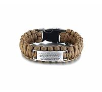 ForeverWill Handmade Braided Arabic Ayatul Kursi Quran Calligraphy Amulet Paracord Bracelet for Men Muslim Allah Protection Cuff Bangle Islamic Religious Talisman Jewellery, 9 Inch, Brown