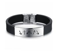 ForeverWill He Came He Died He Rose He Ascended He is Coming Back Again Christian Silicone Bracelet with Stainless Steel Buckle Casual Christ Jesus Faith Reminder Wristband, 8.66''
