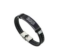ForeverWill Islamic Allah Arabic Calligraphy Silicone Bracelet with Stainless Steel Buckle, Muslim Name of God's Messenger Protection Wristband Arab Religious Faith Reminder Bangle, Black, 8.26 Inch