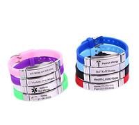 ForeverWill Personalized Kids ID Bracelet for Boys Girls Custom Name Phone Date Message Bangle Soft Silicone Rubber Wristband for Children Emergency Contact,Adjustable,Pink