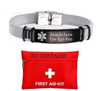 ForeverWill Stainless Steel Mesh Medical Alert Anaphylaxis Bracelet for Men Women Personalized Custom Engraved ID Bracelets,Choose Your Type