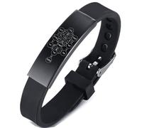 ForeverWill The Qabalistic Tarot Tree of Life Jewellery - Jewish Kabbalah Silicone Strap Bracelet - Kabbalistic Ten Sefirot Hebrew Healing Wristband, Black