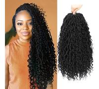 Forevery 18 Inch Goddess Locs Crochet Hair Crochet Hair for Black Women Pre Looped 6 Packs Crochet Goddess Locs with Curly Ends 1B