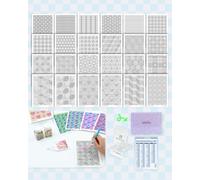 Foreveryoung 24 Designs Diamond Freestyle Cards for Beads, 5x7" Blank Diamond Art Cards with Glue for Square Dots for Adults, Postcard-Style Diamond Painting Accessories (No Drills)