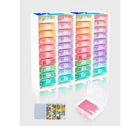 ForeverYoung 3-in-1 Diamond Art Tray Set, Diamond Art Storage Containers, Tray & Rack All-in-One with Top Tool Storage & Anti-Tip Stability, Diamond Painting Accessories and Tools (2 Packs, 40 PCS)