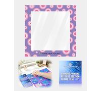 ForeverYoung Reusable Diamond Art Release Film 30 PCS Pink Donut | Non-stick release paper for diamond painting. 10×10cm reusable sheets help section artwork easily and keep workspace clean.