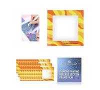 Foreveryoung Reusable Diamond Painting Release Section Frame Film, 30PCS Non-Stick Release Paper for Diamond Art Tools and Accessories, 10×10 cm Thickened Cover Replacement Paper, Sunburst