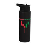 Forex Trader and Day Trader Trading Chart Stainless Steel Insulated Water Bottle