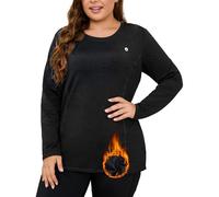 FOREYOND Plus Size Women's Thermal Fleece Tops Long Sleeve Athletic Running Workout Shirt for Cold Weather, 3_dark Grey, 4XL Plus