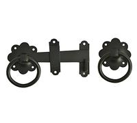 Forge 2 X Ring Gate Latch with Powder Coated Finish - Black