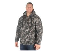 Forge Big Mens Charcoal Camo Castell Camo Zip Up Hoodie Sherpa Lined Tall Large Oversized Khaki Charcoal for Sizes 2XL 3XL 4XL 5XL 6XL 7XL 8XL, Size : 4XL