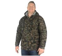 Forge Big Mens Khaki Camo Castell Camo Zip Up Hoodie Sherpa Lined Tall Large Oversized Khaki Charcoal for Sizes 2XL 3XL 4XL 5XL 6XL 7XL 8XL, Size : 6XL