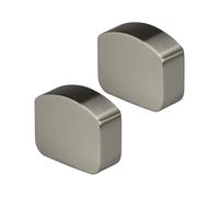 Forge Brushed Nickel MD Handrail End Caps - Pair | 23.5mm Deep | Fits MD Modern & Elements Handrails | Stair Banister Accessories
