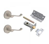 Forge Door Pack - Scroll Lever On Rose Satin Chrome Finish