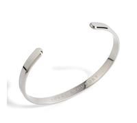 Forge & Foundry Men's Minimalist Titanium Cuff Bracelet | Versatile Unisize Waterproof | Design-Led Artisan Jewelry, from London (Highly Polished Silver)