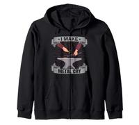 Forge I Make Metal Cry Blacksmith Zip Hoodie
