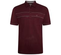 Forge Mens Polo t-Shirt Plain Self Stripe Polycotton Lightweight Causal Smart Polo tee top for Big Men UK - Burgundy - 4XL