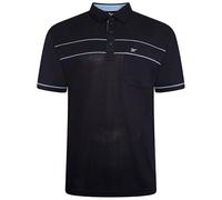Forge Mens Polo t-Shirt Plain Self Stripe Polycotton Lightweight Causal Smart Polo tee top for Big Men UK - Navy - 3XL