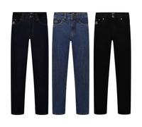 Forge Original Jeans for Men Regular Fit, Straight Leg Denim Work Trousers Men, Stonewash, Indigo & Black Jeans Mens in 30" to 60" Waist Sizes and 28" to 36" Length-Black(48W-32L)